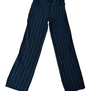 DOLCE & GABBANA Made in Italy Navy Pinstripe Trousers Straight Leg Size S